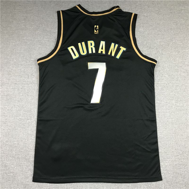 Men Brooklyn Nets #7 Durant Black 2021 Game Nike NBA Jerseys-0